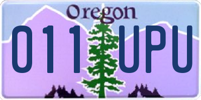 OR license plate 011UPU