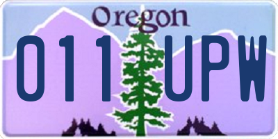 OR license plate 011UPW