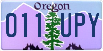 OR license plate 011UPY