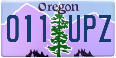 OR license plate 011UPZ