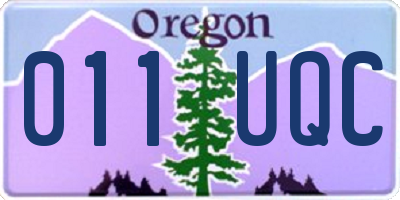 OR license plate 011UQC