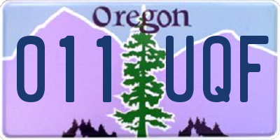 OR license plate 011UQF