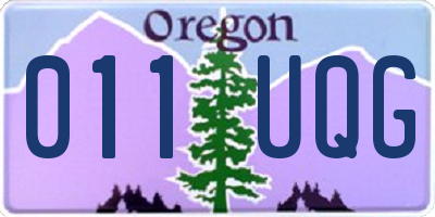OR license plate 011UQG