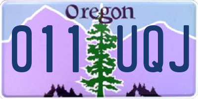 OR license plate 011UQJ