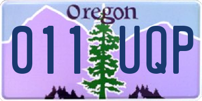 OR license plate 011UQP