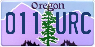 OR license plate 011URC
