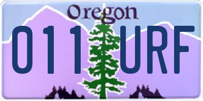 OR license plate 011URF