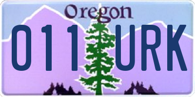 OR license plate 011URK