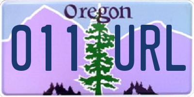 OR license plate 011URL