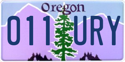 OR license plate 011URY