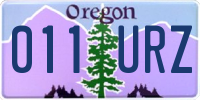 OR license plate 011URZ