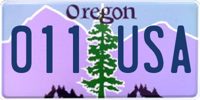 OR license plate 011USA