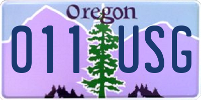 OR license plate 011USG