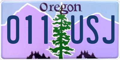 OR license plate 011USJ