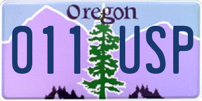 OR license plate 011USP