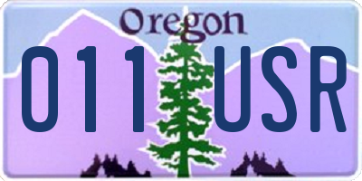 OR license plate 011USR