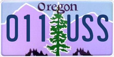 OR license plate 011USS