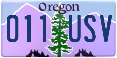 OR license plate 011USV