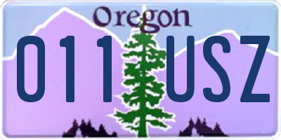 OR license plate 011USZ