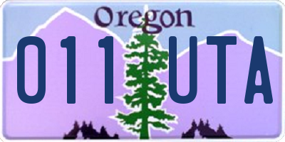 OR license plate 011UTA