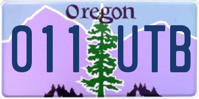 OR license plate 011UTB