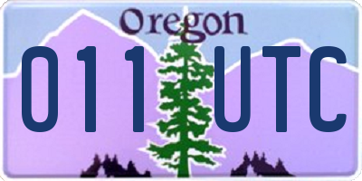OR license plate 011UTC