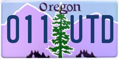 OR license plate 011UTD