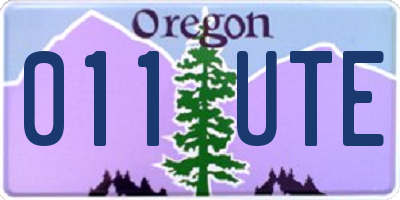 OR license plate 011UTE