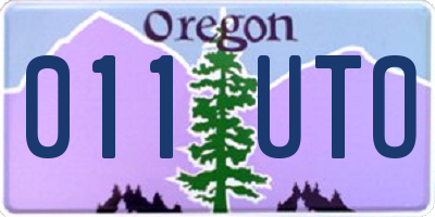 OR license plate 011UTO