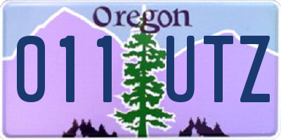 OR license plate 011UTZ