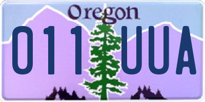 OR license plate 011UUA