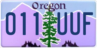 OR license plate 011UUF