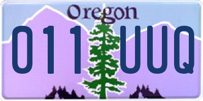 OR license plate 011UUQ