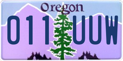 OR license plate 011UUW