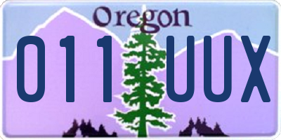 OR license plate 011UUX