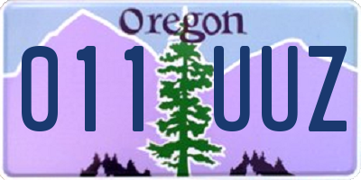 OR license plate 011UUZ