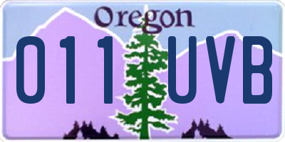 OR license plate 011UVB