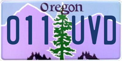 OR license plate 011UVD