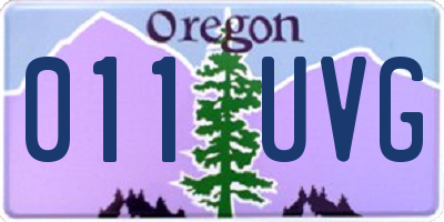 OR license plate 011UVG