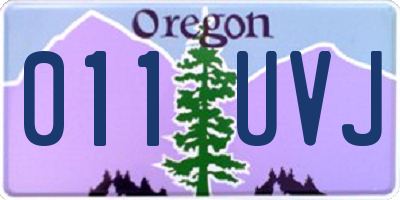 OR license plate 011UVJ