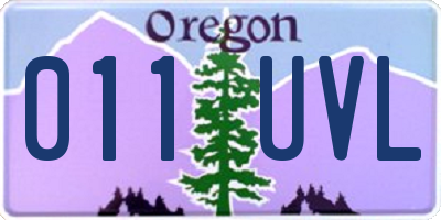 OR license plate 011UVL
