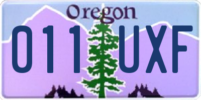 OR license plate 011UXF