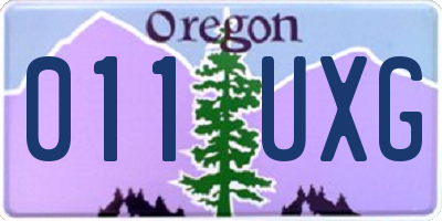 OR license plate 011UXG