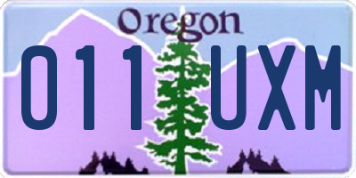 OR license plate 011UXM