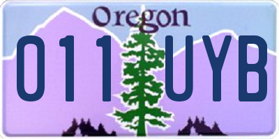 OR license plate 011UYB