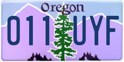 OR license plate 011UYF
