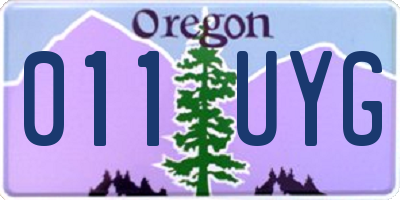 OR license plate 011UYG