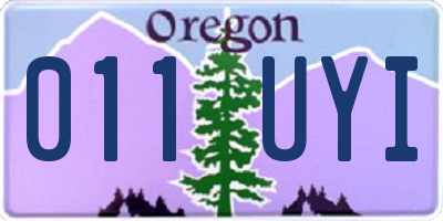 OR license plate 011UYI