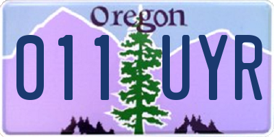 OR license plate 011UYR