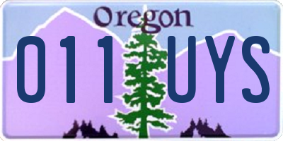 OR license plate 011UYS
